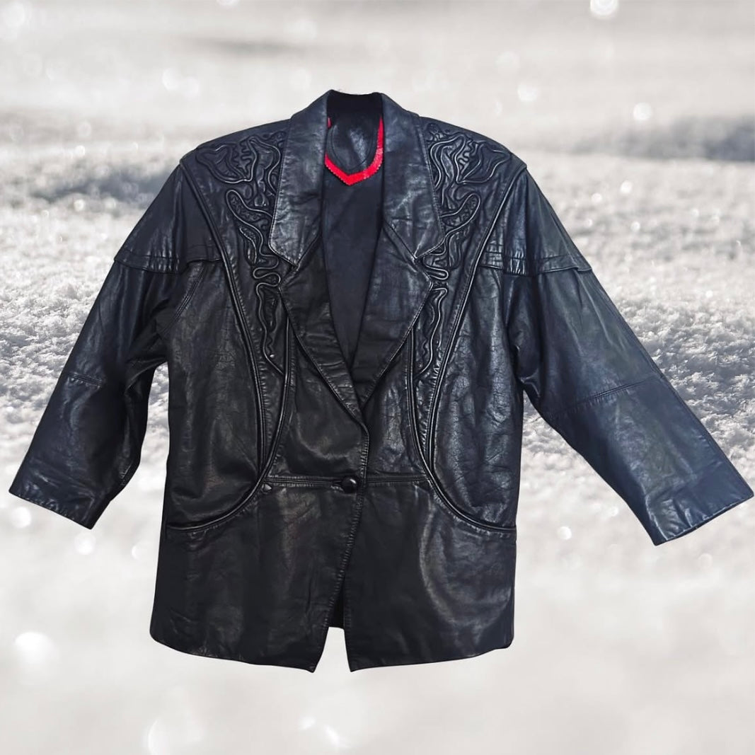 1980s Women’s Detailed Leather Jacket