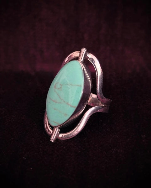 Flippable Onyx and Turquoise Ring