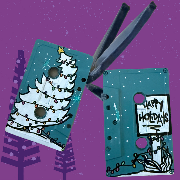 Hand Painted Cassette Tape Ornaments