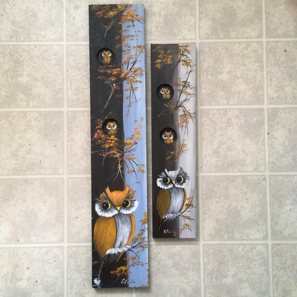 Vintage Owl Oil Paintings