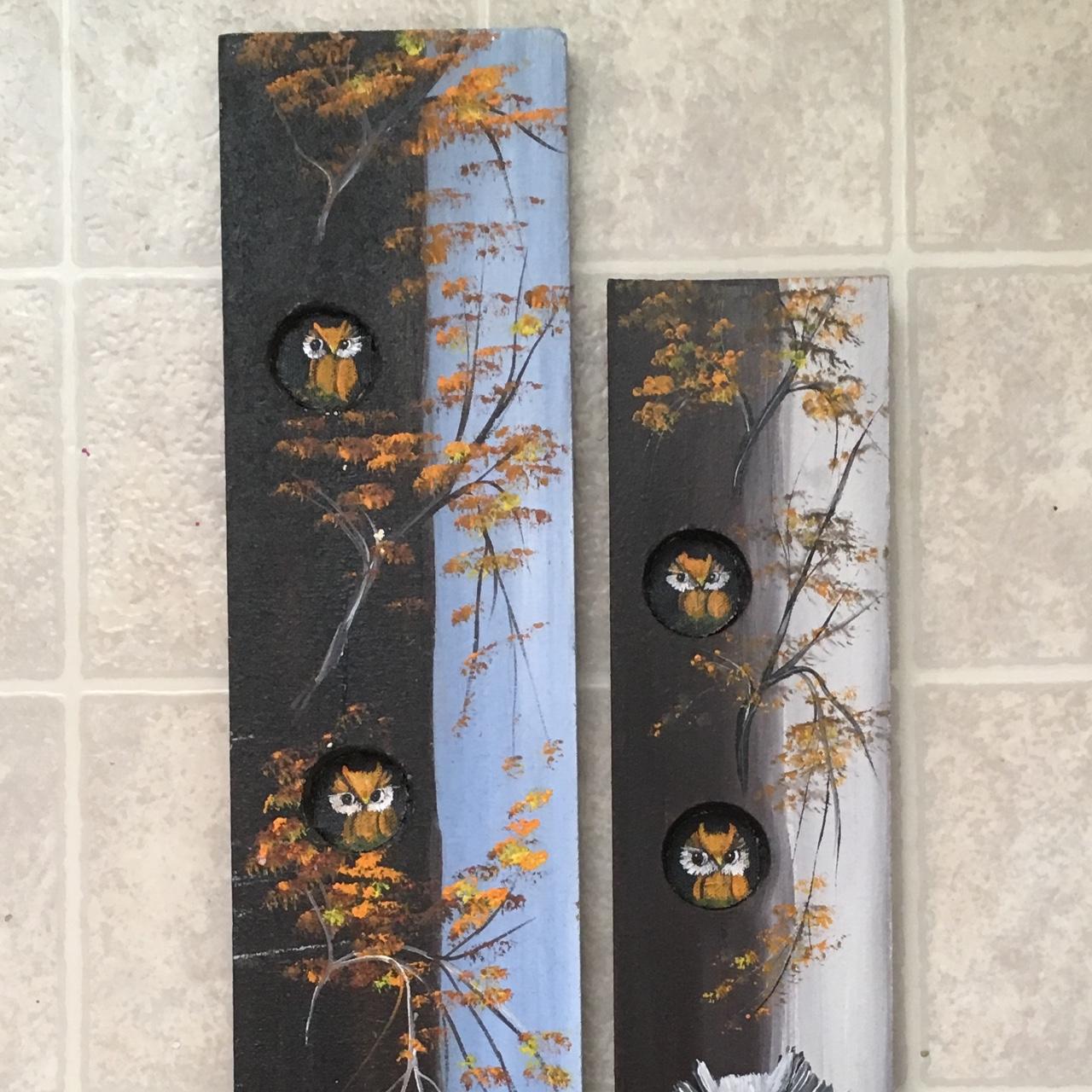 Vintage Owl Oil Paintings