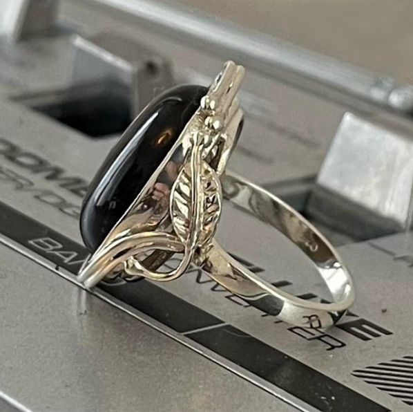 Vintage Tigers Eye Art Nouveau Style Ring