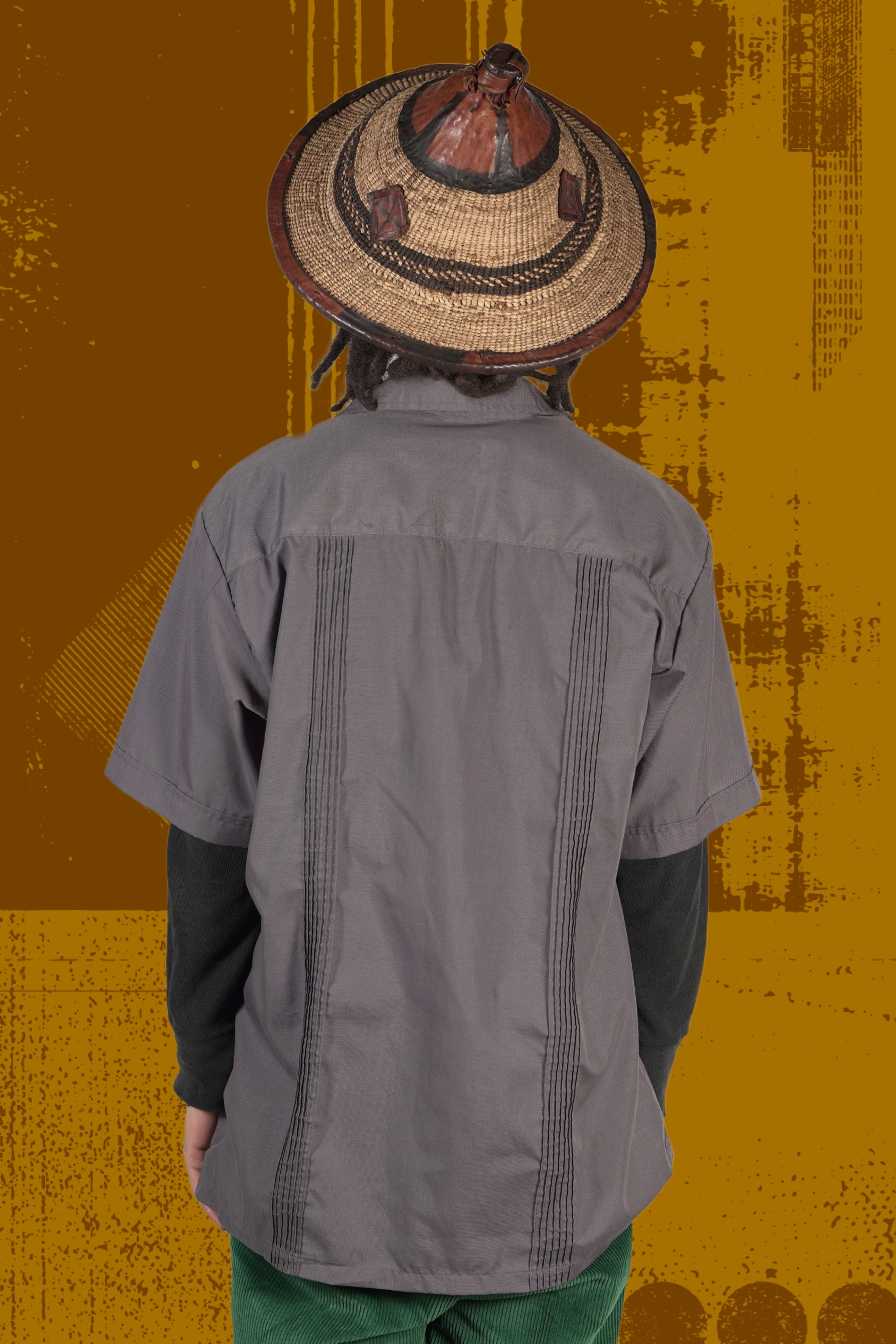 Grey Guayabera Shirt