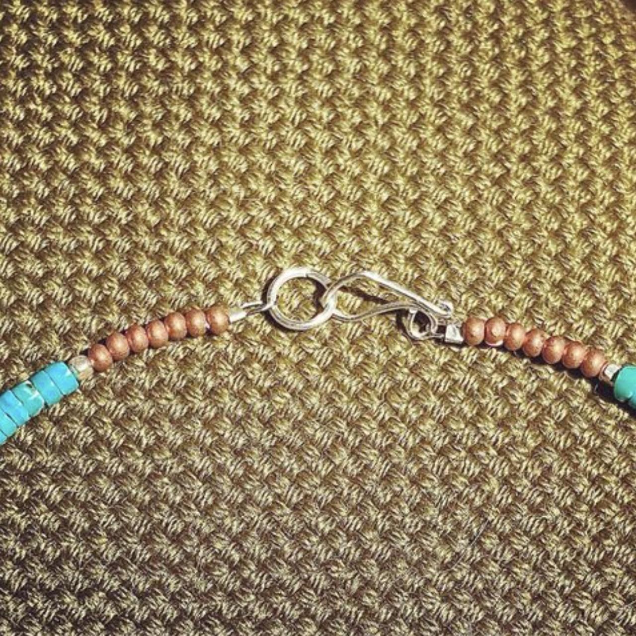 Handcrafted Turquoise Coconut Wood Necklace