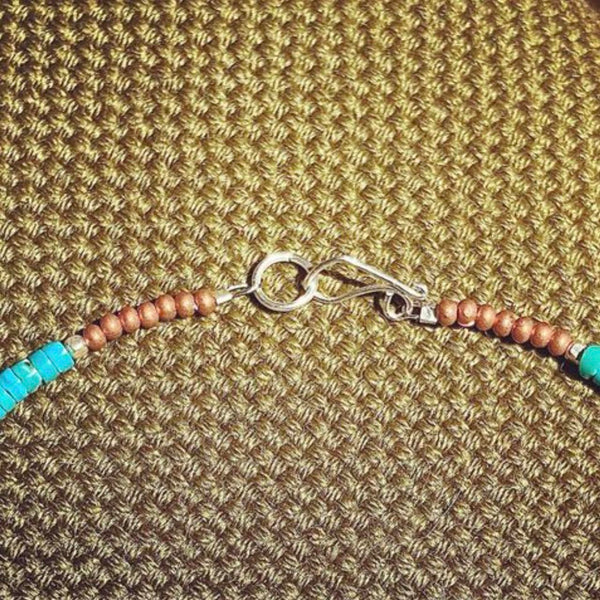 Handcrafted Turquoise Coconut Wood Necklace