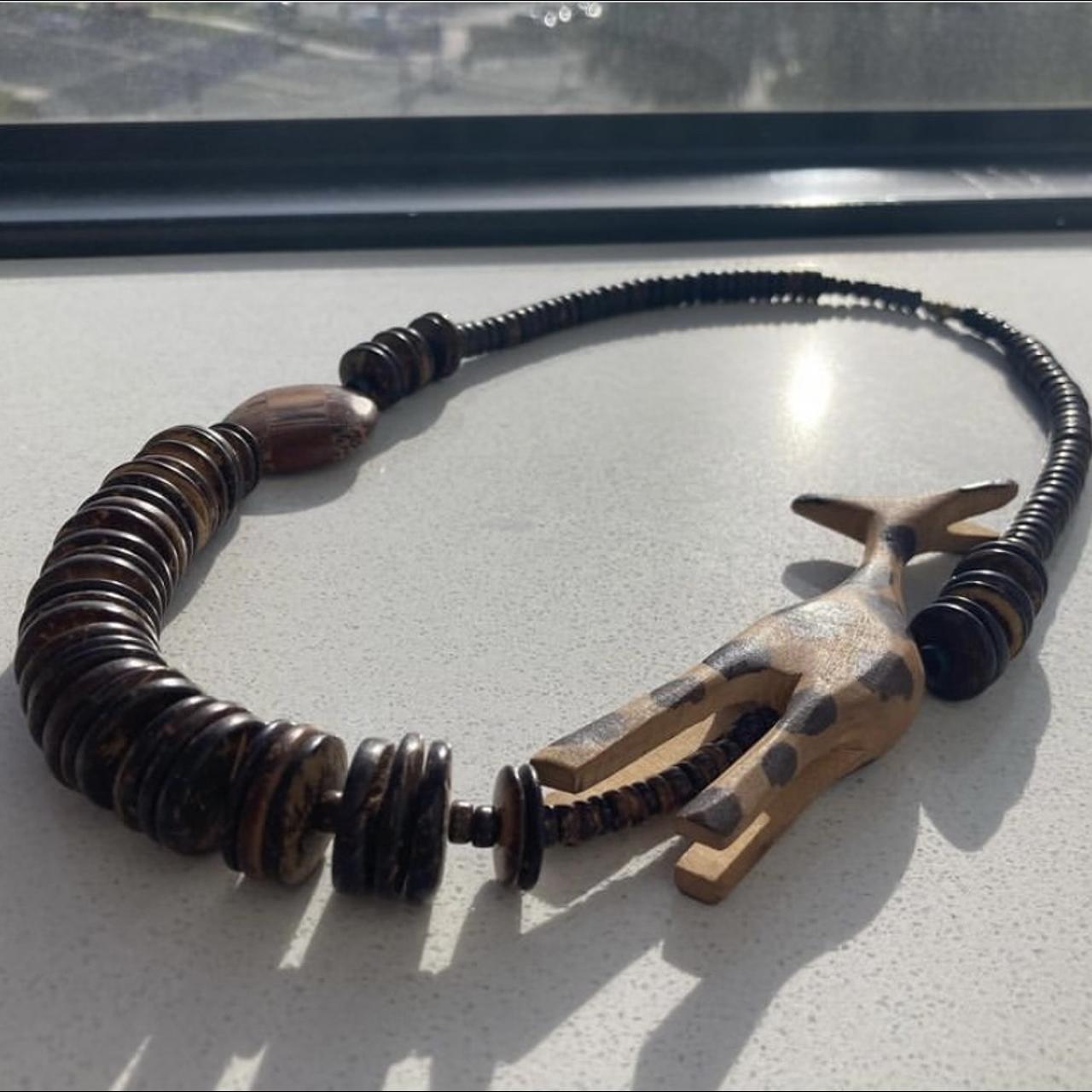 1970s Vintage African Wood, Nut & Coconut Necklace