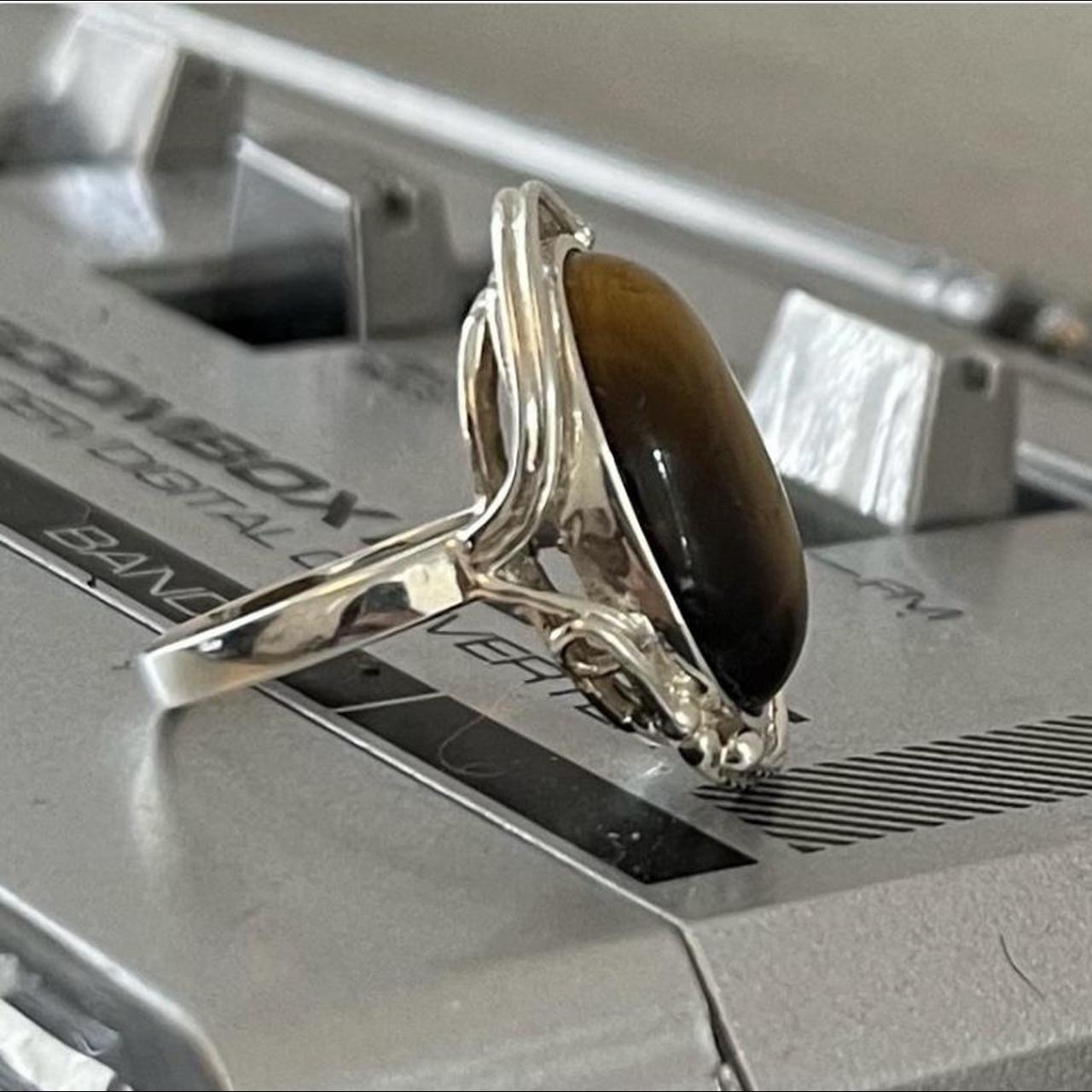 Vintage Tigers Eye Art Nouveau Style Ring