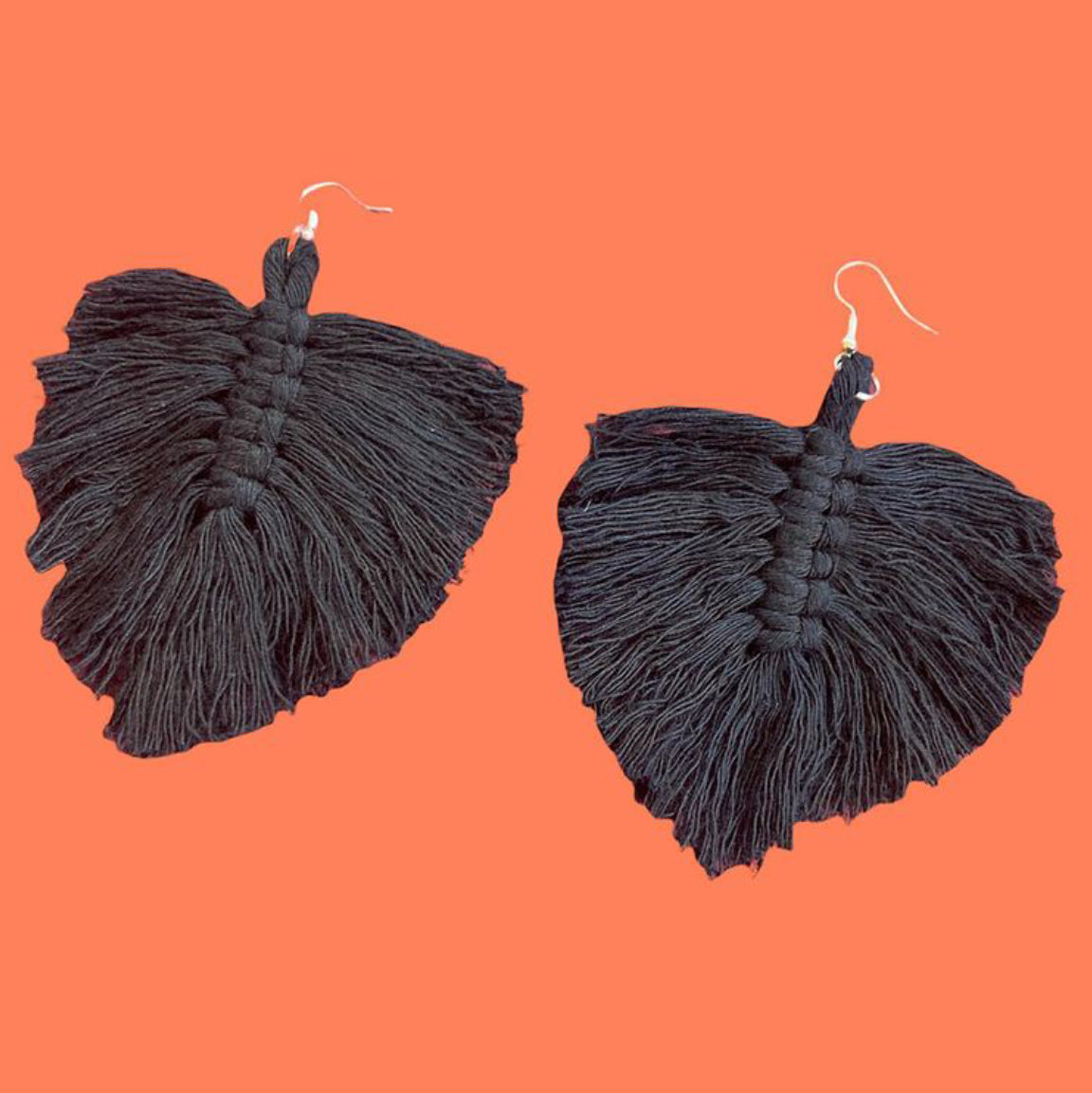 Macrame Leaf Earrings