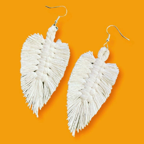 Macrame Leaf Earrings