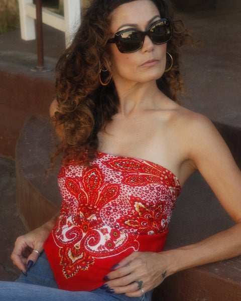 Vintage 1970s Flower Print Scarf