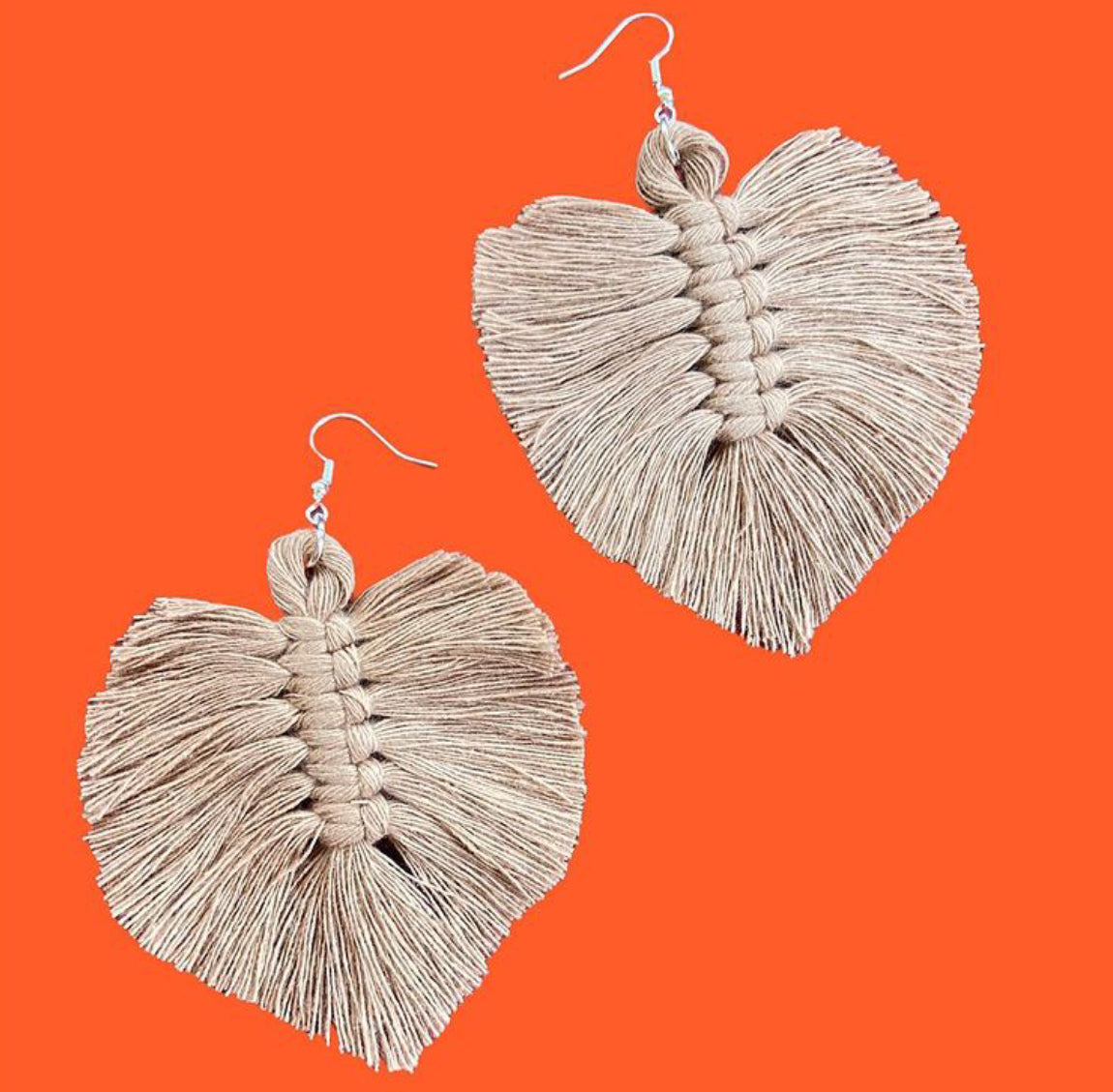 Macrame Leaf Earrings