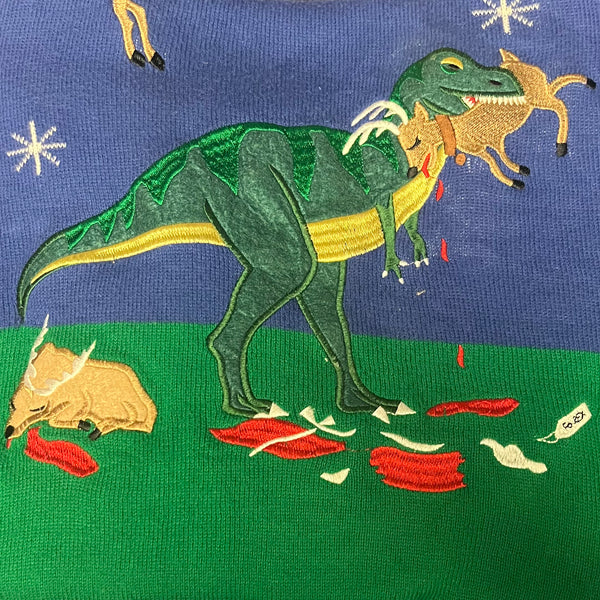 Knitted Dinosaur Christmas Sweater