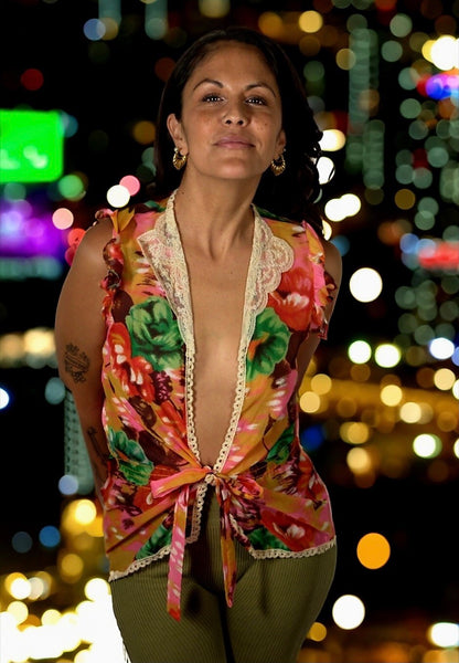 Vintage Sheer Wrap Blouse