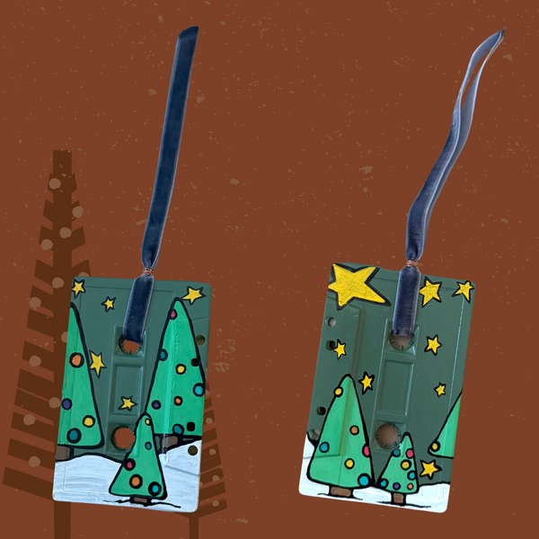 Hand Painted Cassette Tape Ornaments