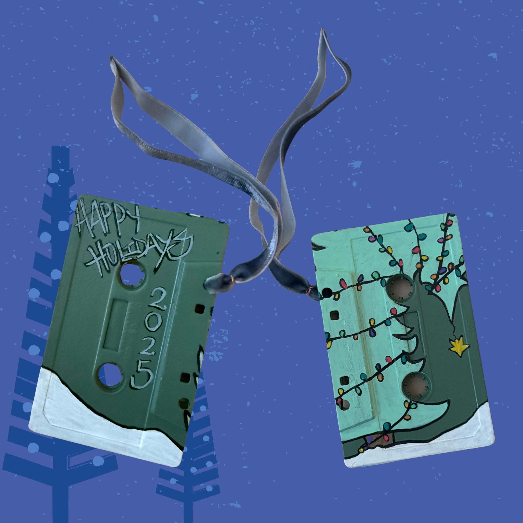 Hand Painted Cassette Tape Ornaments