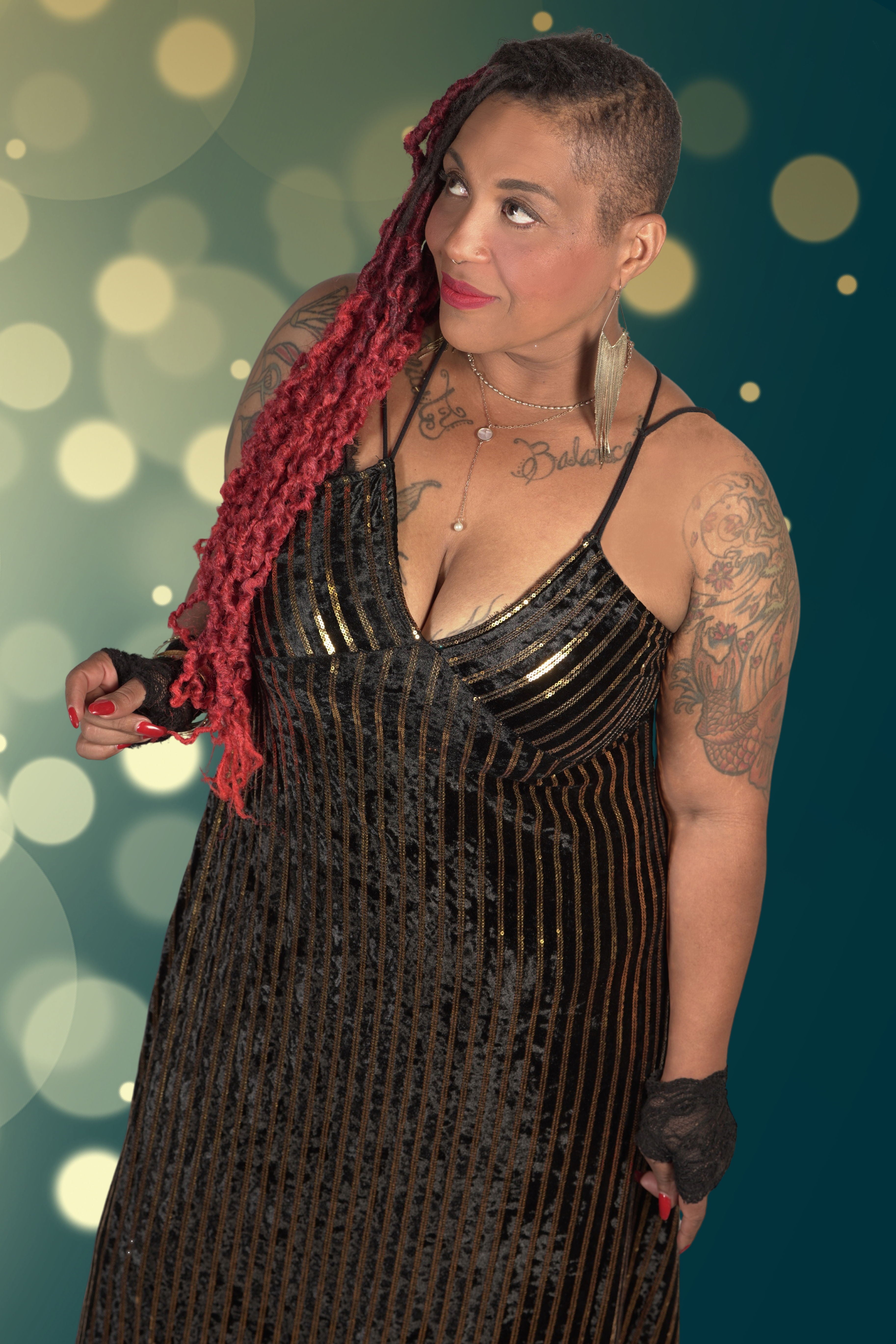 A-Line Velvet Sequin Dress