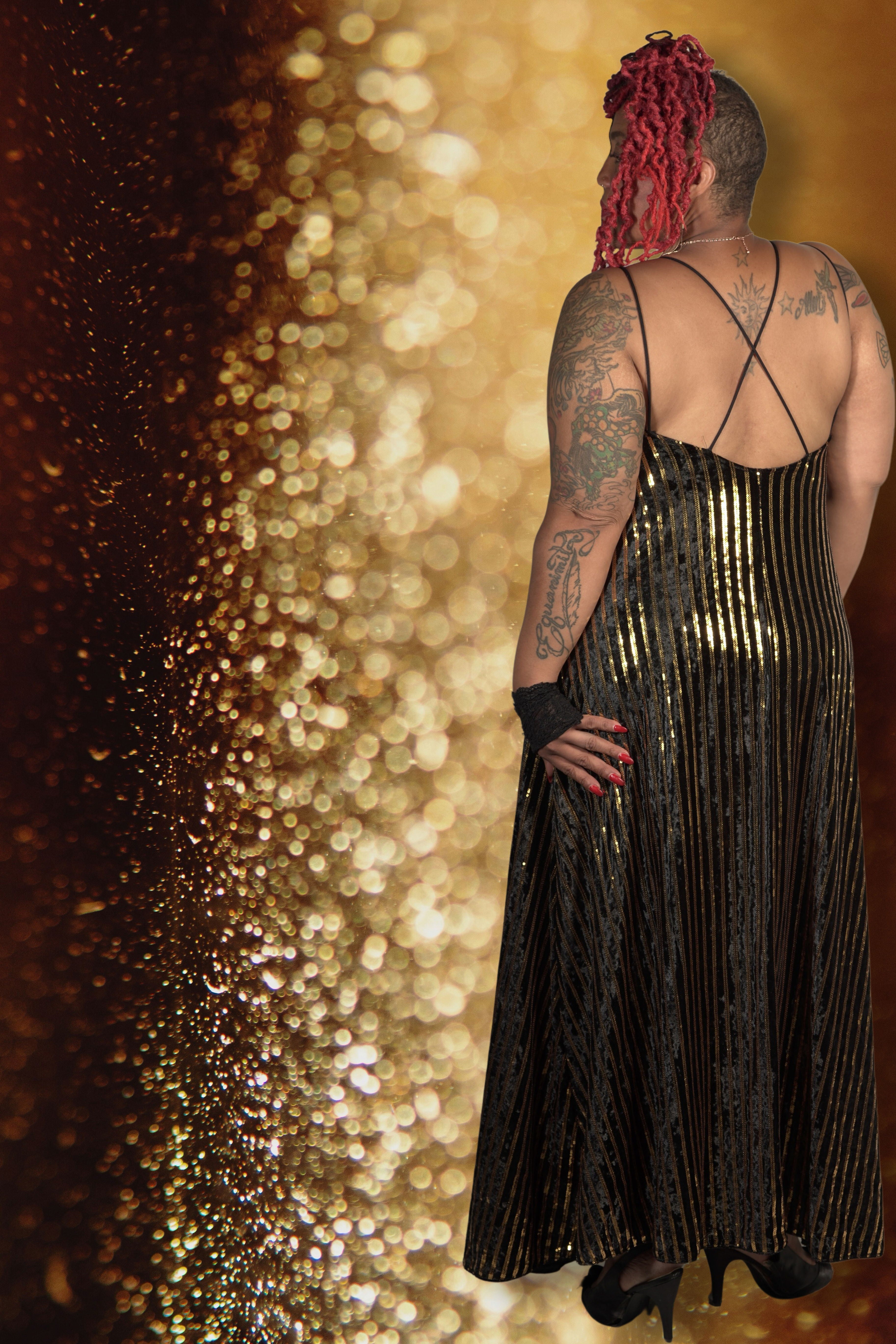 A-Line Velvet Sequin Dress