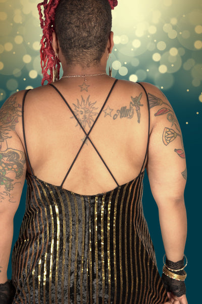 A-Line Velvet Sequin Dress