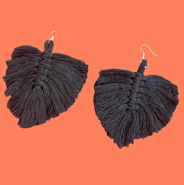 Macrame Leaf Earrings