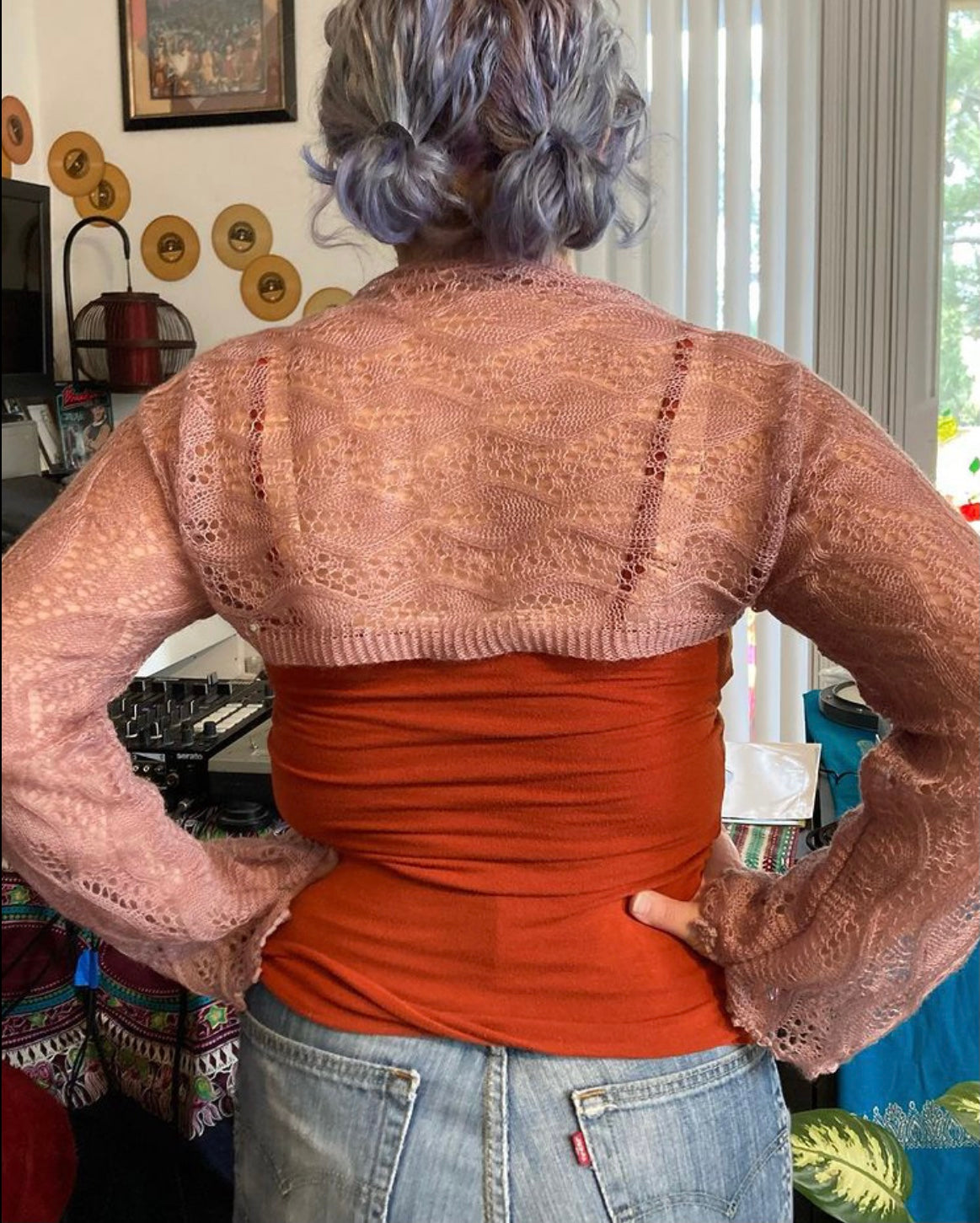 Hand Sewn Upcycled Dusty Pink Knit Shrug